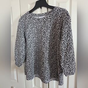 Chico's Black and White Leopard Print Top